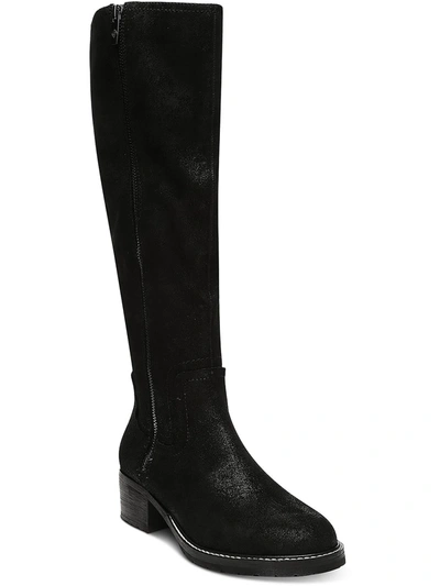 Donald J Pliner Womens Suede Block Heel Knee-high Boots In Black