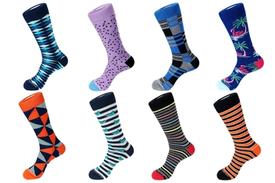 Unsimply Stitched Crew Sock 8 Pack In Multi