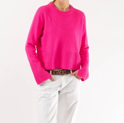 Autumn Cashmere Boxy Crew Neck Sweater In Atomic Pink