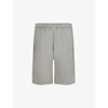 Y/PROJECT Y/PROJECT MEN'S LIGHT GREY CHECK SNAP OFF LAYERED RELAXED-FIT COTTON-JERSEY SHORTS