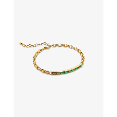 Monica Vinader Womens Yellow Gold Mini Baguette 18ct Yellow Gold-plated Vermeil Sterling-silver And