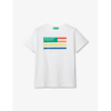 Benetton Boys White Kids Branded-print Short-sleeved Organic-cotton T-shirt 18 Months - 6 Years