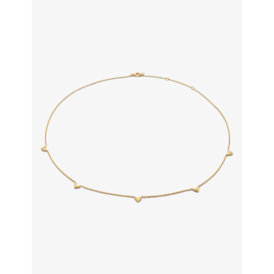 Monica Vinader Womens Yellow Gold Heart Station 18ct Yellow Gold-plated Vermeil Sterling-silver Neck
