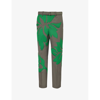SACAI LEAF-EMBELLISHED TAPERED-LEG WOVEN TROUSERS