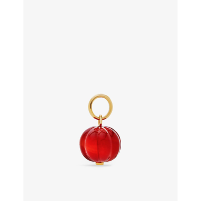 Monica Vinader Gold Lantern Gemstone Pendant Red Onyx In Yellow Gold