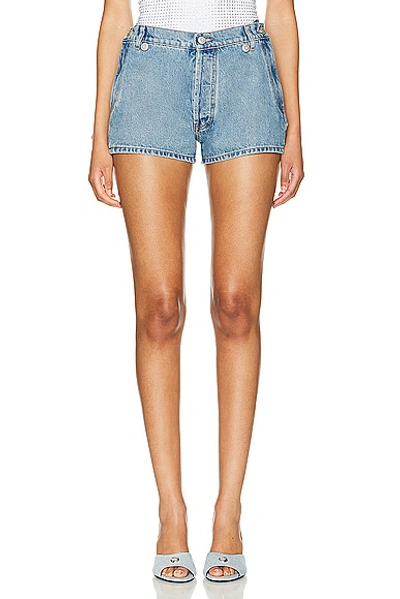 Coperni Blue Open Hip Denim Shorts In Wasblu Washed Blue