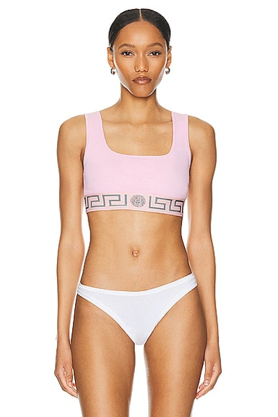 Versace Topeka Jersey Bra In Pale Pink