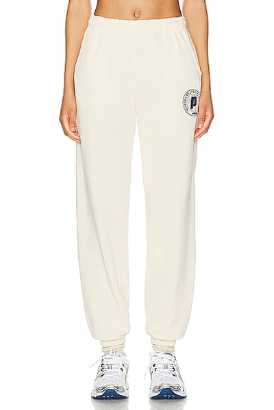 Sporty And Rich Net Sweatpant In Cream & Navy