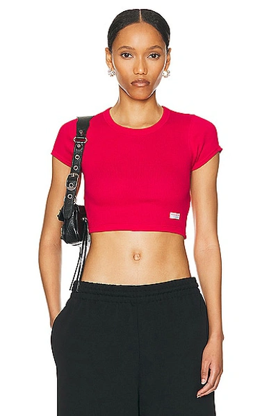 Alexander Wang Cropped Crewneck Tee In Barberry
