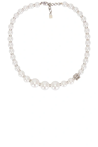 Givenchy Pearl Necklace In Metal With Crystals In Multicolor