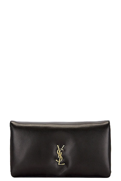 Saint Laurent Calypso Large Bi-fold Wallet In Noir