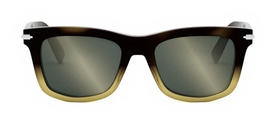 Dior Blacksuit S11i 27a7 Dm40087i 56c Square Sunglasses In Havana/other/smoke Mirror