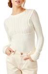 FREE PEOPLE KEEP ME WARM CABLE STITCH BODYSUIT