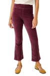 Free People In My Feelings Velvet Crop Slim Flare Pants In Fig Jam In Fig Jam