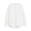 Totême Collarless Shirt In White