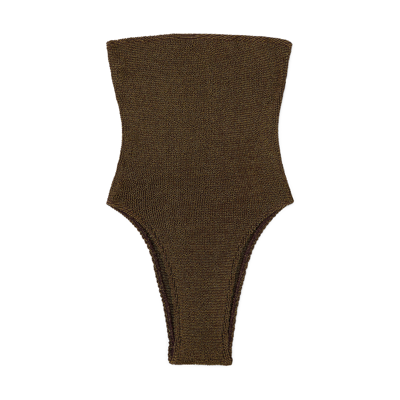 Bondeye Brown Fane Swimsuit In Cocoa Lurex