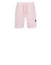 STONE ISLAND STONE ISLAND FLEECE BERMUDA SHORTS PINK COTTON