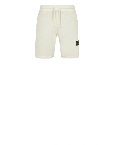 STONE ISLAND STONE ISLAND FLEECE BERMUDA SHORTS GREEN COTTON