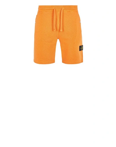 Stone Island Fleece Bermuda Shorts Orange Cotton