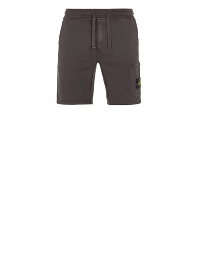 Stone Island Fleece Bermuda Shorts Gray Cotton