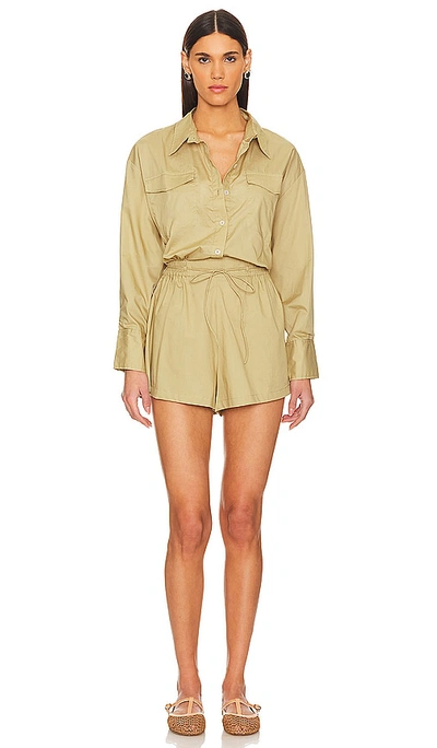 Faithfull The Brand Isole Playsuit In Basil