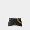 BALENCIAGA CRUSH CHAIN S CROSSBODY - BALENCIAGA - LEATHER - BLACK