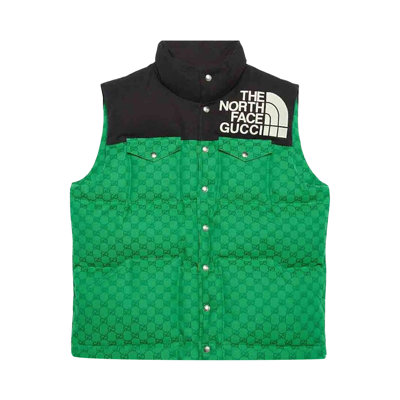 Pre-owned Gucci X The North Face Padded Vest 'green/black'