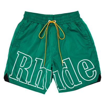Pre-owned Rhude Logo Track Short 'green'