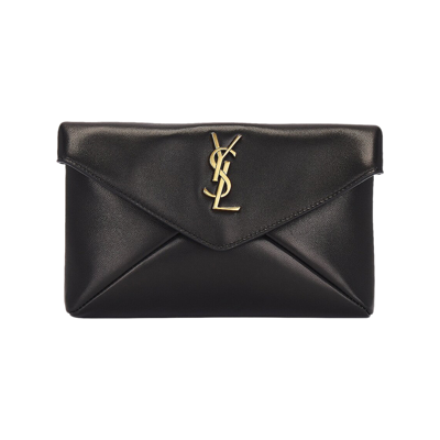 Pre-owned Saint Laurent Small Cassandre Envelope Pouch 'black'