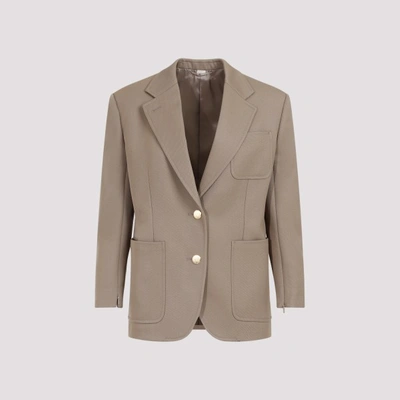 Gucci Wool Jacket In Dark Camel