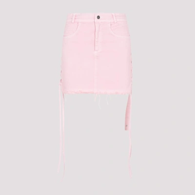 Julfer Woman Denim Skirt Pink Size 6 Cotton