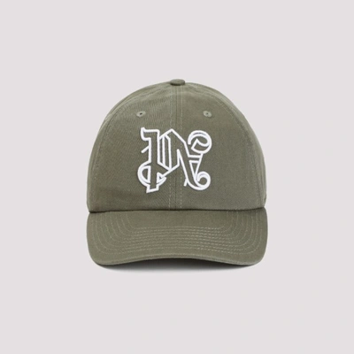 Palm Angels Cotton Logo Cap In Military White
