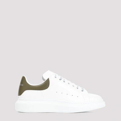 Alexander Mcqueen Leather Oversized Sneakers In White Khaki
