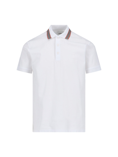 Burberry Logo Polo Shirt In White