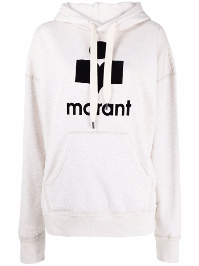 Marant Etoile Mansel Logo Cotton Hoodie In Neutrals