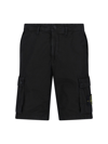 Stone Island Men Slim-fit Cargo Bermuda Shorts With Zip Pockets In Black