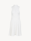 Chloé Ribbed Wool Turtleneck Mini Dress In Blanc