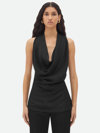 Bottega Veneta Top Drappeggiato In Viscosa Fluida In Black  