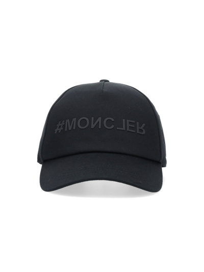 Moncler Logo Baseball Cap In Black  