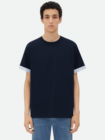 Bottega Veneta Striped T-shirt In Blue