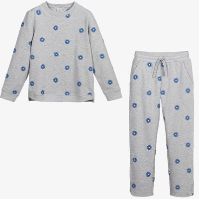 Stella Mccartney Kids Girls Teen Organic Cotton Tracksuit In Gray