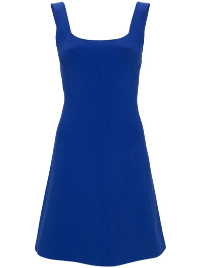 Theory Square-neck Mini Dress In Blue
