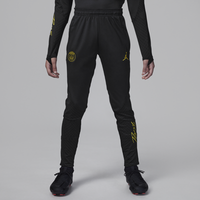 Nike Paris Saint-germain Strike Big Kids' Jordan Dri-fit Knit Soccer Pants In Black