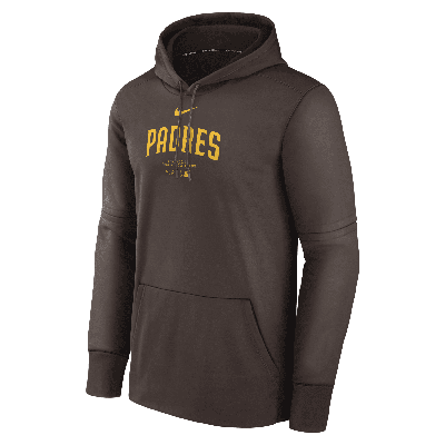 Nike Men's San Diego Padres Authentic Collection Practice  Therma Mlb Pullover Hoodie In Brown