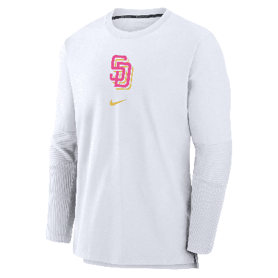 Nike San Diego Padres Authentic Collection City Connect Player  Men's Dri-fit Mlb Pullover Jacket In White