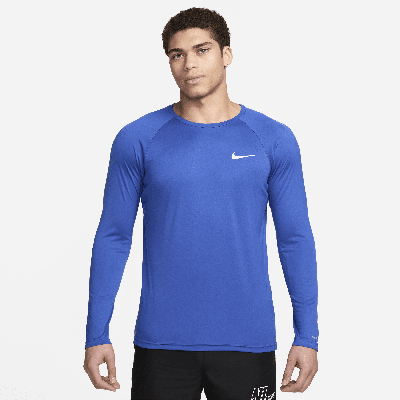 Nike Men's Essential Long-sleeve Hydroguard Swim Shirt In Blue