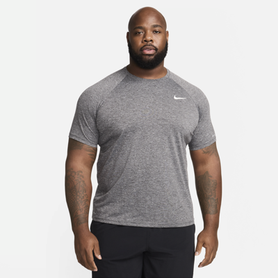 Nike Men's Swim Short-sleeve Hydroguard (extended Size) In Black