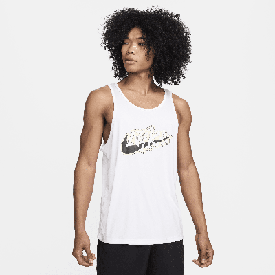 Nike Men's Swim Scribble Tank Top In White