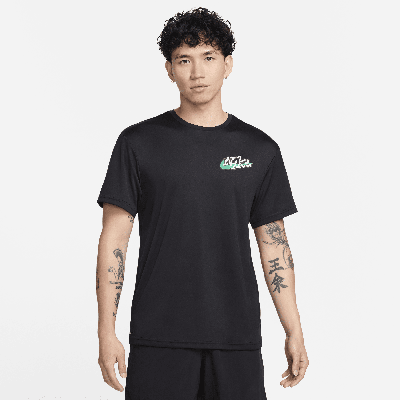 Nike Men's Swim Short-sleeve Hydroguard In Black