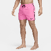 Nike Men's Swim 5" Volley Shorts In Playful Pink/black